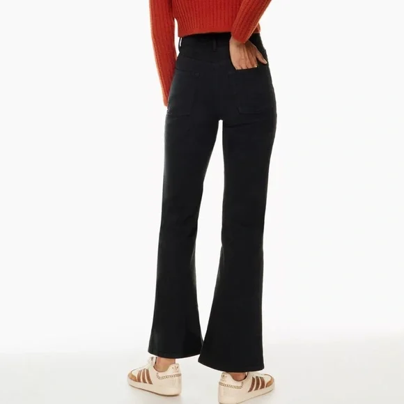 Aritzia Wilfred Free Twostep Flare Leg High Waisted Jeans Black Women’s Size 6 - Picture 3 of 13